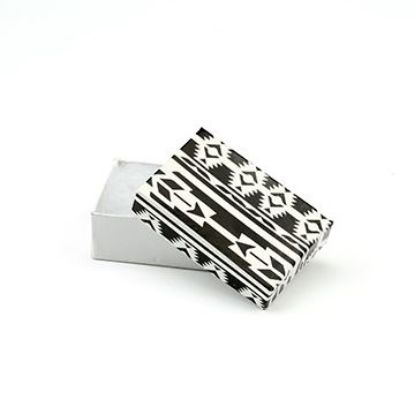 Picture of Black and White Cotton Filled Gift Box, 2-5/8" W x 1-1/2" L x 1" H, Sold individually