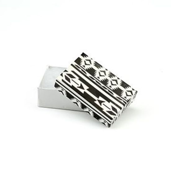 Picture of Black and White Cotton Filled Gift Box, 2-5/8" W x 1-1/2" L x 1" H, Sold individually