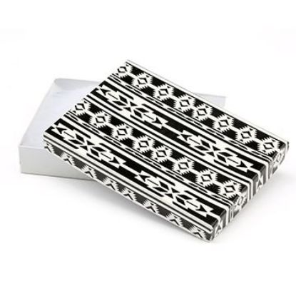 Picture of Black and White Cotton Filled Gift Box, 5 1/2 x 3 3/4 x 1 Inch