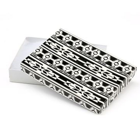 Picture of Black and White Cotton Filled Gift Box, 5 1/2 x 3 3/4 x 1 Inch