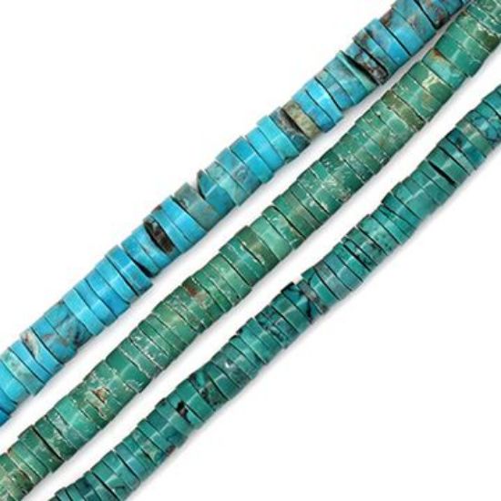 Picture of Stabilized Turquoise Heishi 8mm, 16" Bead Strand