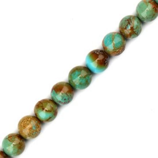 Picture of Stabilized Turquoise Round Bead 8mm, 16" Strand