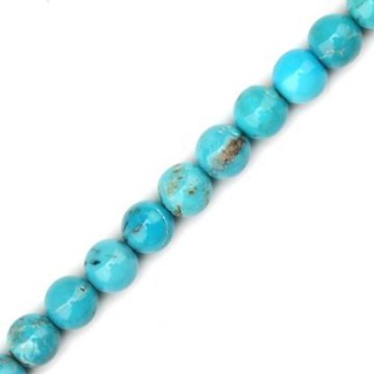 Picture of Stabilized Turquoise Round Bead 5mm, 16" Bead Strand