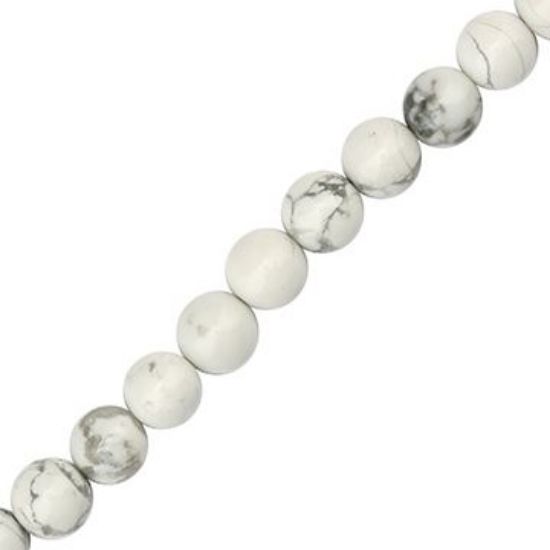 Picture of White Howlite Round Bead 8mm 16" Strand