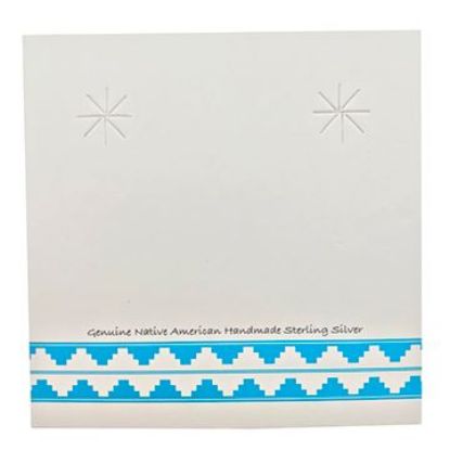Picture of Grey Earring Card with Tuquoise Design, 2-3/8" x 2-3/8", Sold per pkg of 100