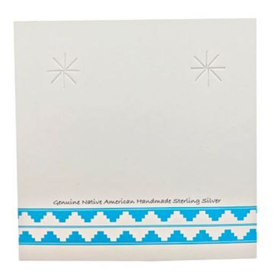 Picture of Grey Earring Card with Tuquoise Design, 2-3/8" x 2-3/8", Sold per pkg of 100