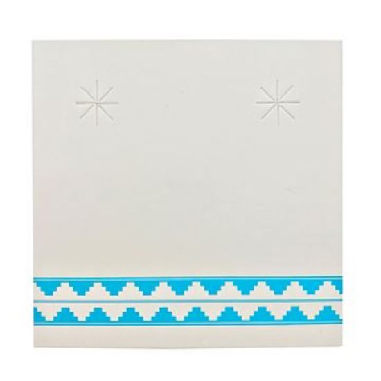 Picture of Grey Earring Card with Turquoise Design, 2-3/8" x 2-3/8", Sold per pkg of 100