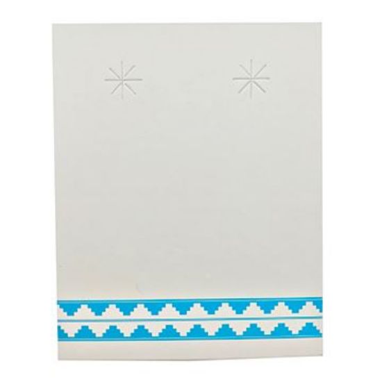 Picture of Grey Earring Card with Turquoise Design, 2-3/8" x 3", Sold per pkg of 100