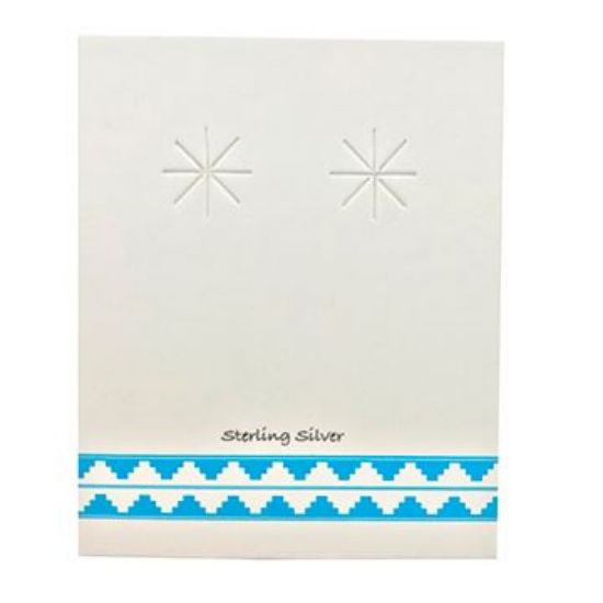 Picture of Grey Earring Card with Turquoise Design, 1-5/8" x 2", Sold per pkg of 100