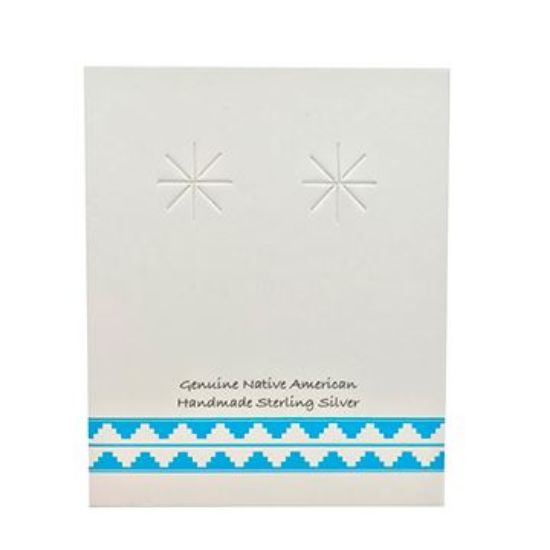 Picture of Grey Earring Card with Tuquoise Design, 1-5/8" x 2", Sold per pkg of 100