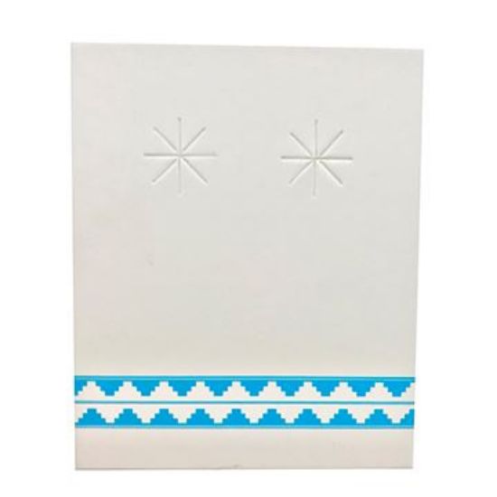 Picture of Grey Earring Card with Turquoise Design, 1-5/8" x 2", Sold per pkg of 100