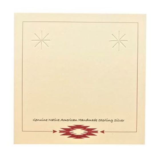 Picture of Tan Earring Card with Red Design, 2-3/8" x 2-3/8", Sold per pkg of 100