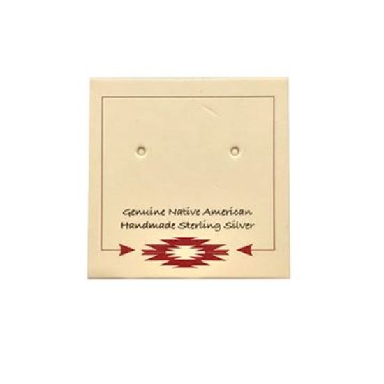 Picture of Tan Earring Card with Red Design, 1" x 1", Sold per pkg of 100