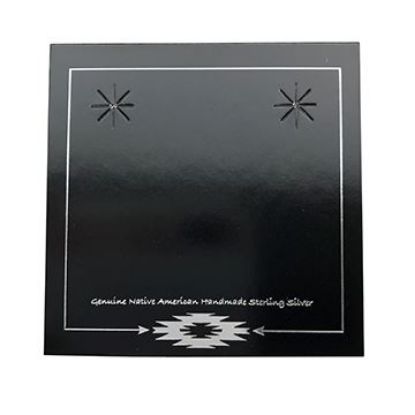 Picture of Black Earring Card with Silver Design, 2-3/8" x 2-3/8", Sold per pkg of 100