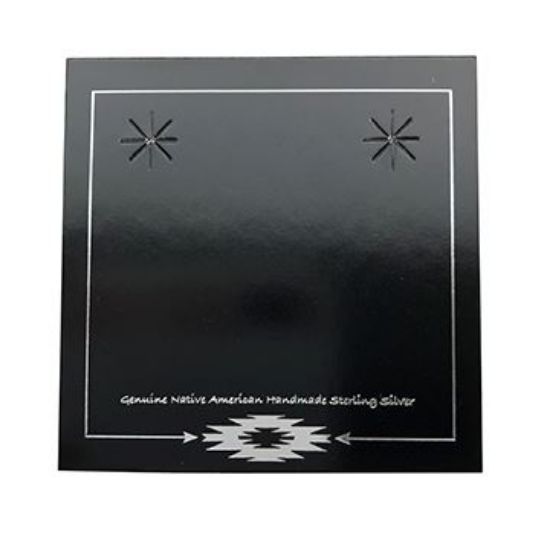 Picture of Black Earring Card with Silver Design, 2-3/8" x 2-3/8", Sold per pkg of 100