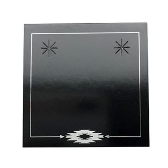 Picture of Black Earring Card with Silver Design, 2-3/8" x 2-3/8", Sold per pkg of 100