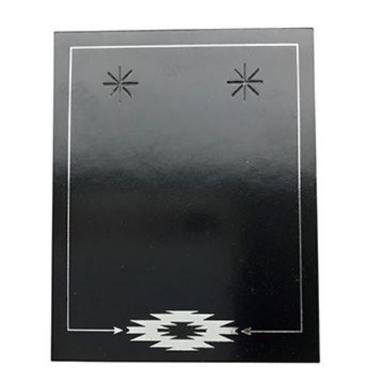 Picture of Black Earring Card with Silver Design, 2-3/8" x 3", Sold per pkg of 100