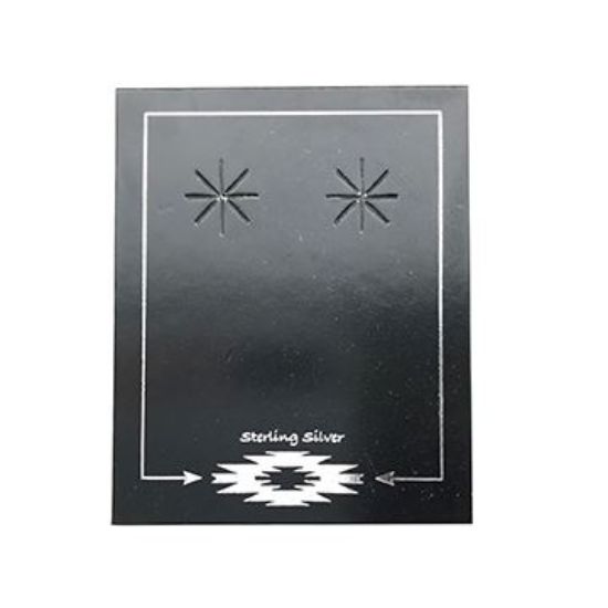 Picture of Black Earring Card with Silver Design, 1-5/8" x 2", Sold per pkg of 100