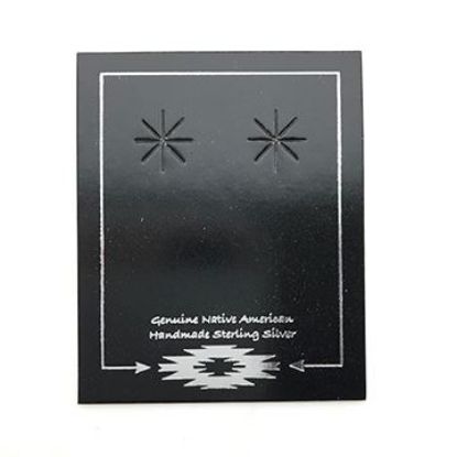 Picture of Black Earring Card ith Silver Design, 1-5/8" x 2", Sold per pkg of 100