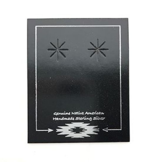 Picture of Black Earring Card ith Silver Design, 1-5/8" x 2", Sold per pkg of 100