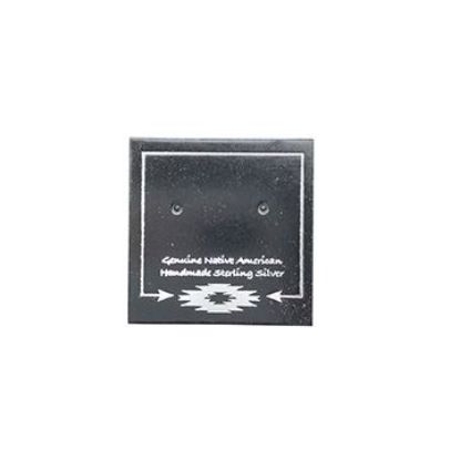 Picture of Black Earring Card with Silver Design, 1" x 1", Sold per pkg of 100