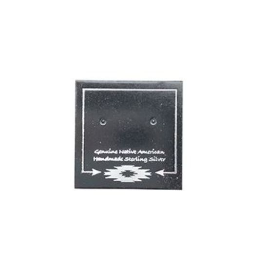 Picture of Black Earring Card with Silver Design, 1" x 1", Sold per pkg of 100
