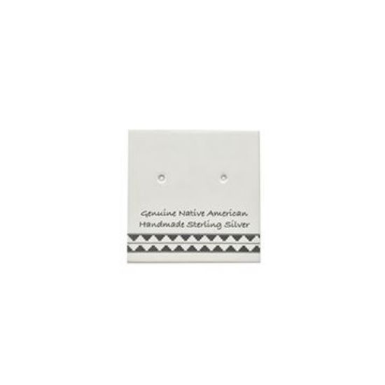 Picture of Grey Earring Card with Black Design, 1" x 1", Sold per pkg of 100