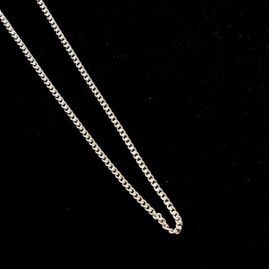 Picture of Silver Plated Curb Chain 18 inch x 1.7mm, IMPORTED ECONOMY QUALITY CHAINS: DUE TO THE PRICE, THIS ITEM VARIES IN LENGTH AND SIZE, NO REFUNDS OR EXCHANGES.