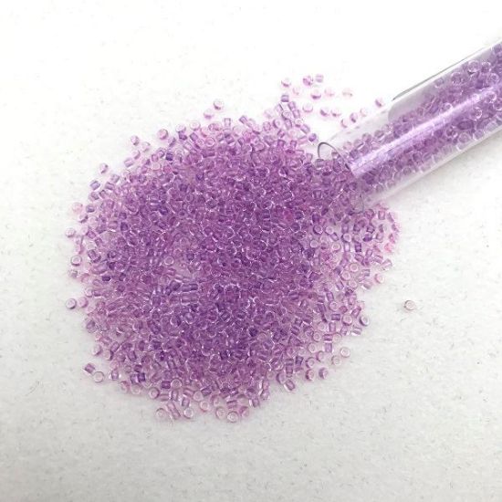 Picture of Size 11 Japanese Seed Beads, Dark Pink/Green Pink Glow in the Dark (#2724), Approximately 25 Grams