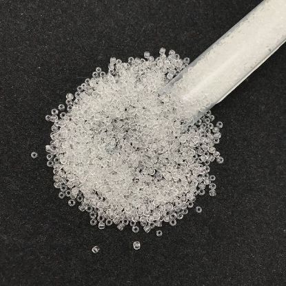 Picture of Size 8 Japanese Seed Beads, Crystal/Green Splash Glow in the Dark (#2700), Approximately 25 Grams