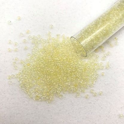 Picture of Size 11 Japanese Seed Beads, Pink/Bright Green Glow in the Dark (#2721), Approximately 25 Grams