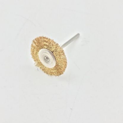 Picture of Brass Wire Brush 1in, with 3/23 Inch Mandrel