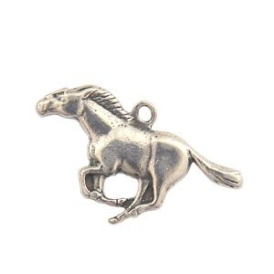 Picture of Sterling Silver Machine Cast Loop Running Horse Charm