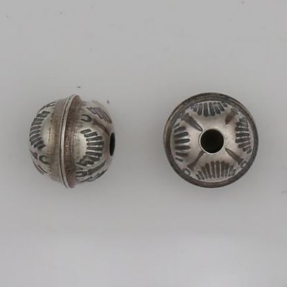 Picture of Sterling Silver Stamped Seam Sunrise Bead, 6mm