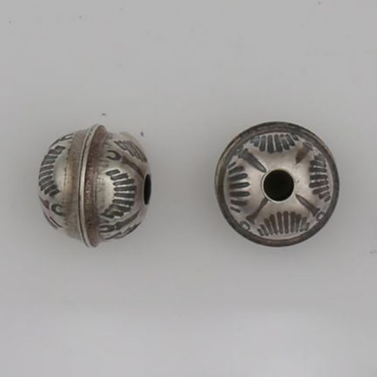 Picture of Sterling Silver Stamped Seam Sunrise Bead, 6mm