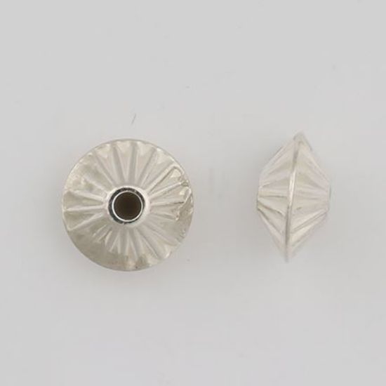 Picture of Sterling Silver Corrugated Dome Seam Beads 8mm<br />10 Beads