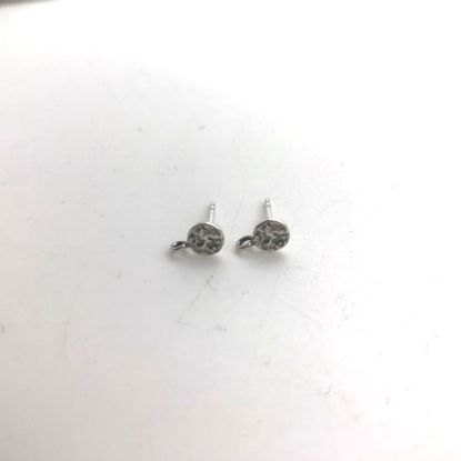 Picture of Sterling Silver Circle Ear Post with Loop, .035"