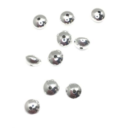 Picture of Sterling Silver Plain Rondelle Bead 8x9.2mm Flat .055 Inch Hole