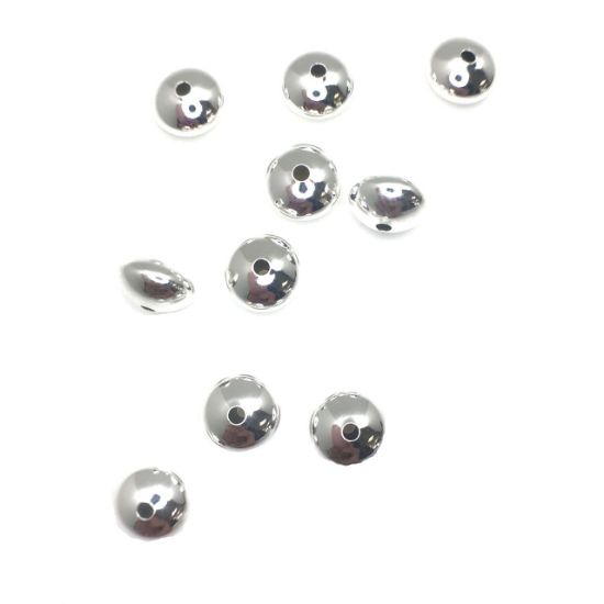 Picture of Sterling Silver Plain Rondelle Bead 8x9.2mm Flat .055 Inch Hole