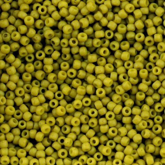 Picture of Size 11 Japanese Seed Beads, Semi-Glazed Lemongrass (#2600F), Approximately 25 Grams