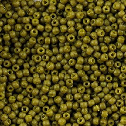 Picture of Size 11 Japanese Seed Beads, Semi-Glazed Olive (#2601F), Approximately 25 Grams
