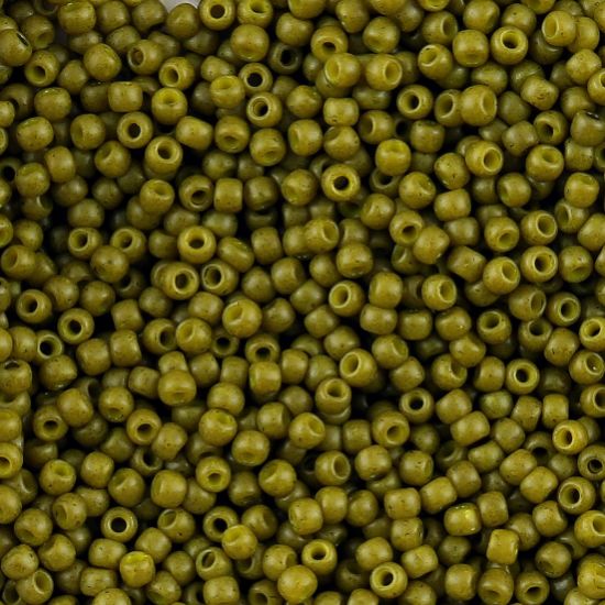 Picture of Size 11 Japanese Seed Beads, Semi-Glazed Olive (#2601F), Approximately 25 Grams
