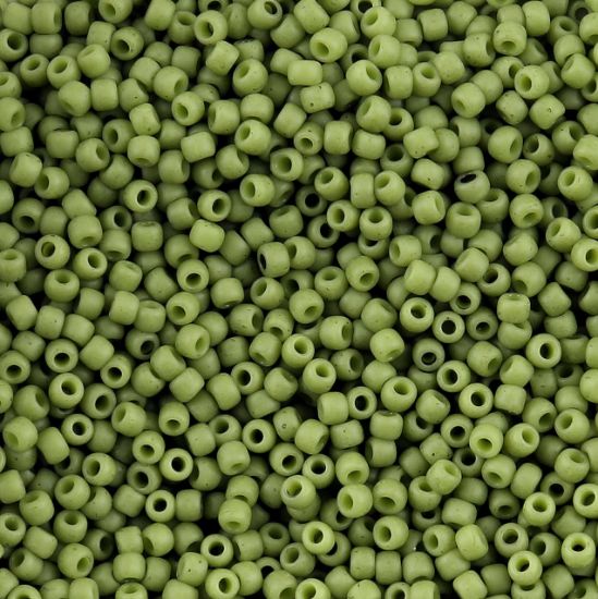 Picture of Size 11 Japanese Seed Beads, Semi-Glazed Honeydew (#2602F), Approximately 25 Grams