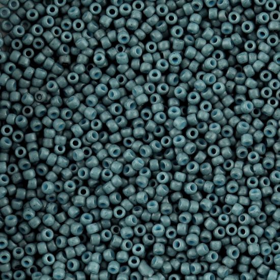 Picture of Size 11 Japanese Seed Beads, Semi-Glazed Blue Turquoise (#2605F), Approximately 25 Grams