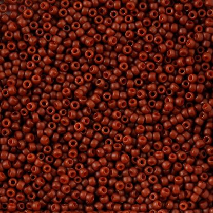 Picture of Size 11 Japanese Seed Beads, Semi-Glazed Burnt Orange (#2610F), Approximately 25 Grams