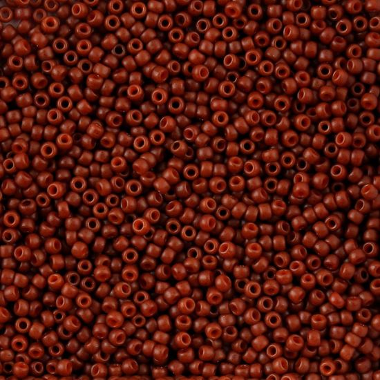 Picture of Size 11 Japanese Seed Beads, Semi-Glazed Burnt Orange (#2610F), Approximately 25 Grams