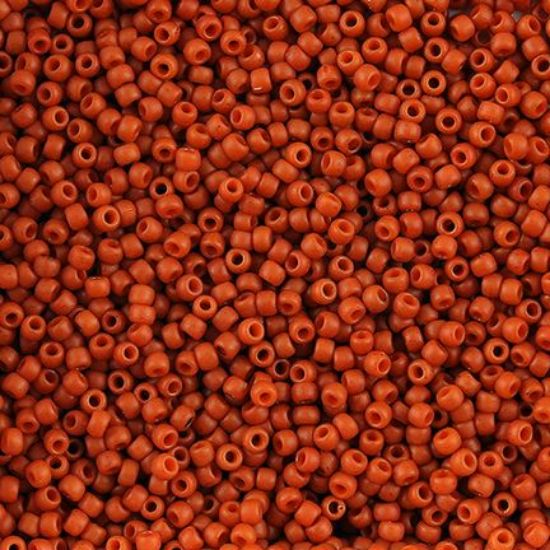 Picture of Size 11 Japanese Seed Beads, Semi-Glazed Orange (#2611F), Approximately 25 Grams