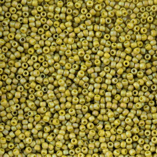 Picture of Size 11 Japanese Seed Beads, Semi-Glazed Rinbow Lemongrass (#2630F), Approximately 25 Grams