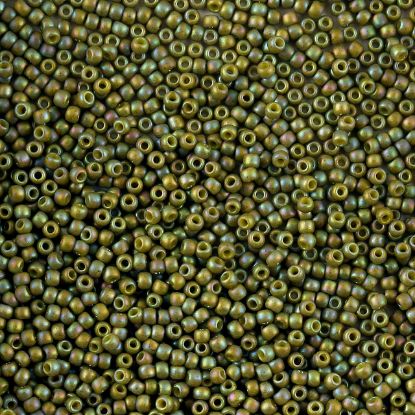 Picture of Size 11 Japanese Seed Beads, Semi-Glazed Olive (#2631F), Approximately 25 Grams