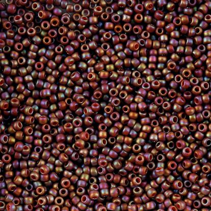 Picture of Size 11 Japanese Seed Beads, Semi-Glazed Burnt Orange (#2640F), Approximately 25 Grams